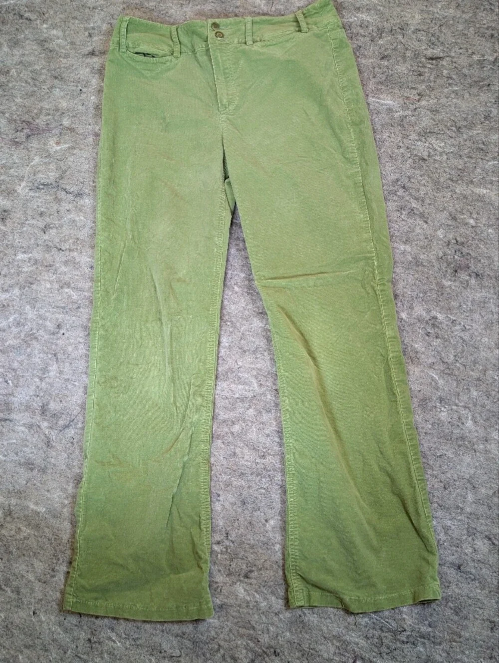 Women's Comfy Stretch Green Corduroy Pants Size Ten